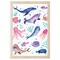 12" x 16" Cute and Quirky Nautical Animals Framed Wall Art, Contemporary Home Décor for Baby or Child's Room, Glass Facing and Hanging Hardware